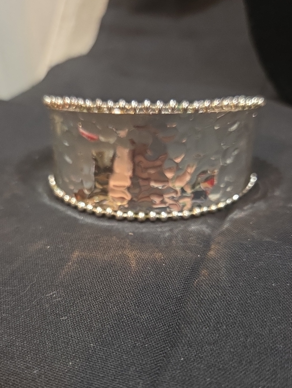 SILVER-TONE HAMMERED CUFF BRACELET